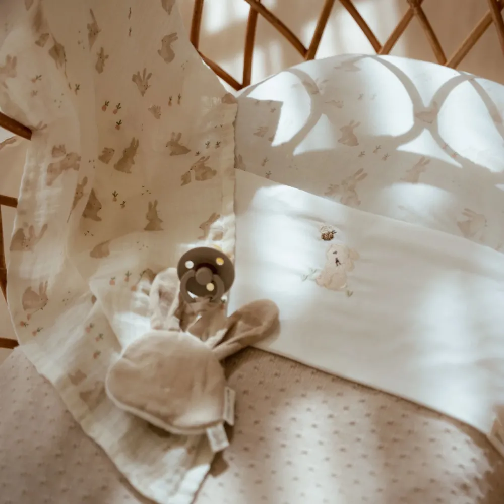 Little Dutch Ledikantlaken - Wit - Newborn Naturals - Baby Bunny