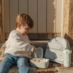Little Dutch Lunchset - Schoolbeker en lunchbox - Groen - Little Farm