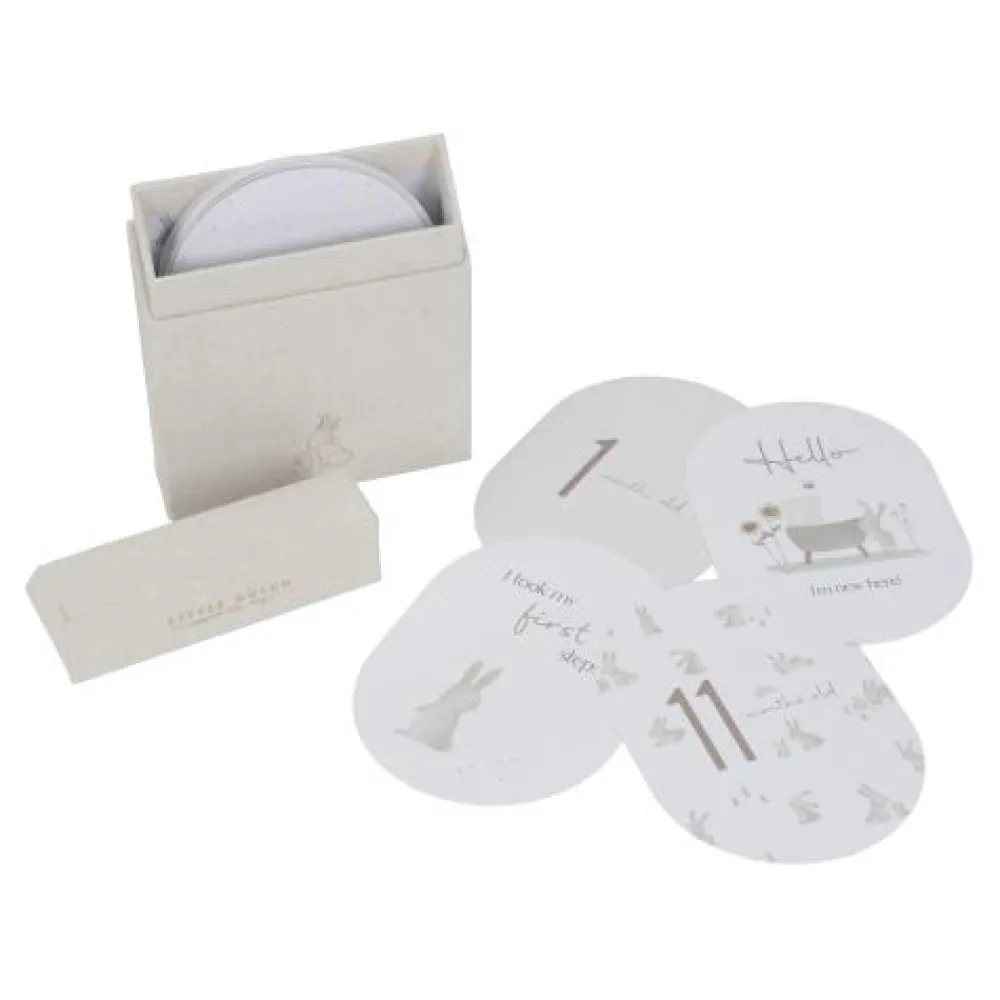 Little Dutch Mijlpaal kaarten - Beige - Baby Bunny - EN