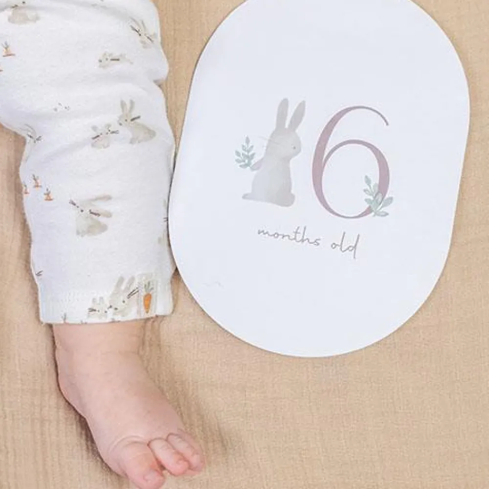 Little Dutch Mijlpaal kaarten - Beige - Baby Bunny - EN