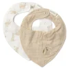 Little Dutch 2-pack bandana slab - Wit - Newborn Naturals - Baby Bunny