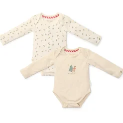 Little Dutch 2-pack kerst romper lange mouw – Beige