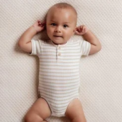 Little Dutch Romper korte mouw - Meerkleurig - Little Farm - Streep