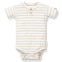 Little Dutch Romper korte mouw - Zand - Newborn Naturals