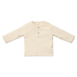 Little Dutch Shirt lange mouw - Beige - Newborn Naturals - Stripe