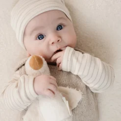 Little Dutch Shirt lange mouw - Beige - Newborn Naturals - Stripe