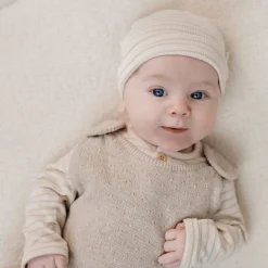 Little Dutch Shirt lange mouw - Beige - Newborn Naturals - Stripe