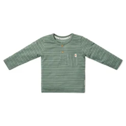 Little Dutch Shirt lange mouw - Groen - Forest Friends - Stripe