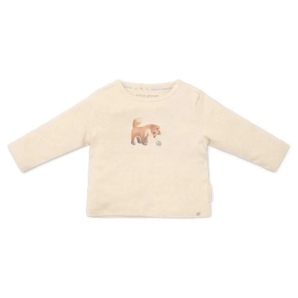 Little Dutch Shirt lange mouw - Zand - Forest Friends - Vosje