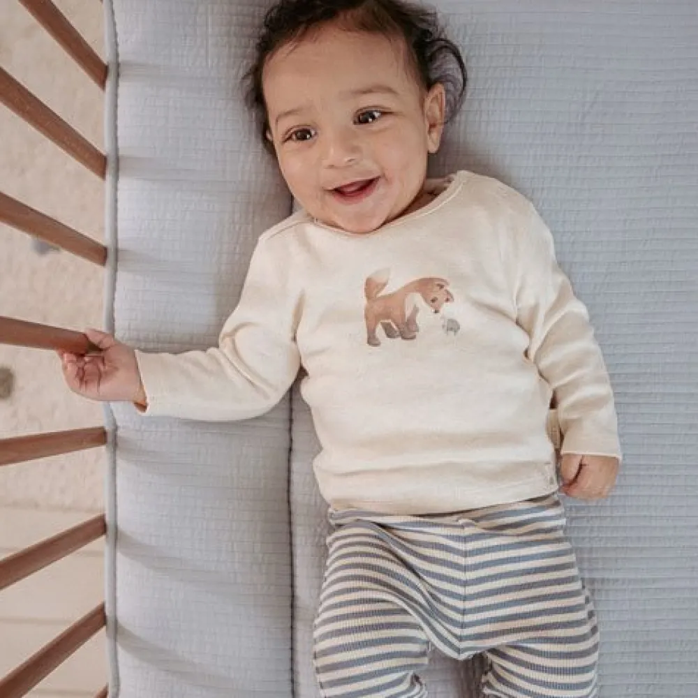 Little Dutch Shirt lange mouw - Zand - Forest Friends - Vosje