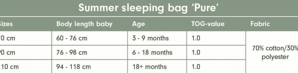 Little Dutch Slaapzak zomer 90 cm Pure Pink Blush