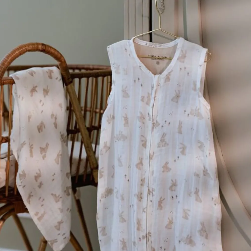 Little Dutch Slaapzak zomer – Wit – Maat 90 cm – Newborn Naturals – Baby Bunny