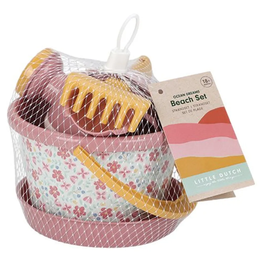 Little Dutch Strandset Pink Flowers set van 5