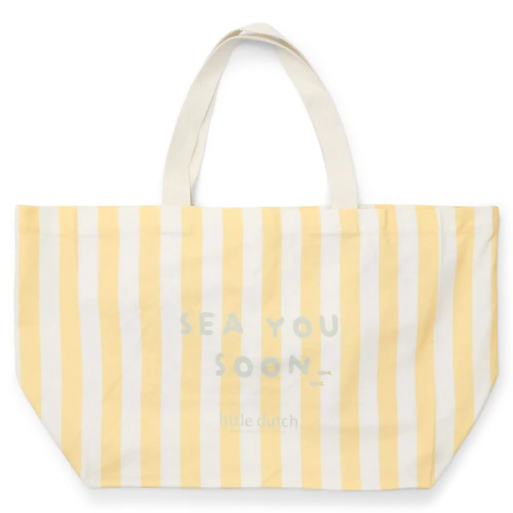 Little Dutch Strandtas - Geel - Maat one size - Stripe