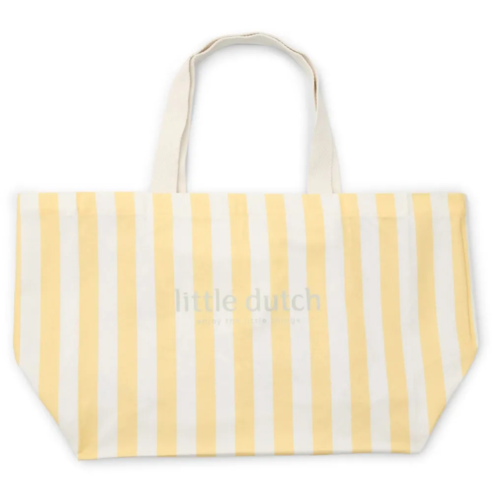 Little Dutch Strandtas - Geel - Maat one size - Stripe