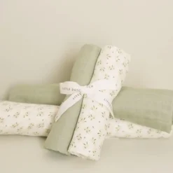 Little Dutch Swaddle - Groen - Maat 120 cm - Essentials - Blueberry Leaves