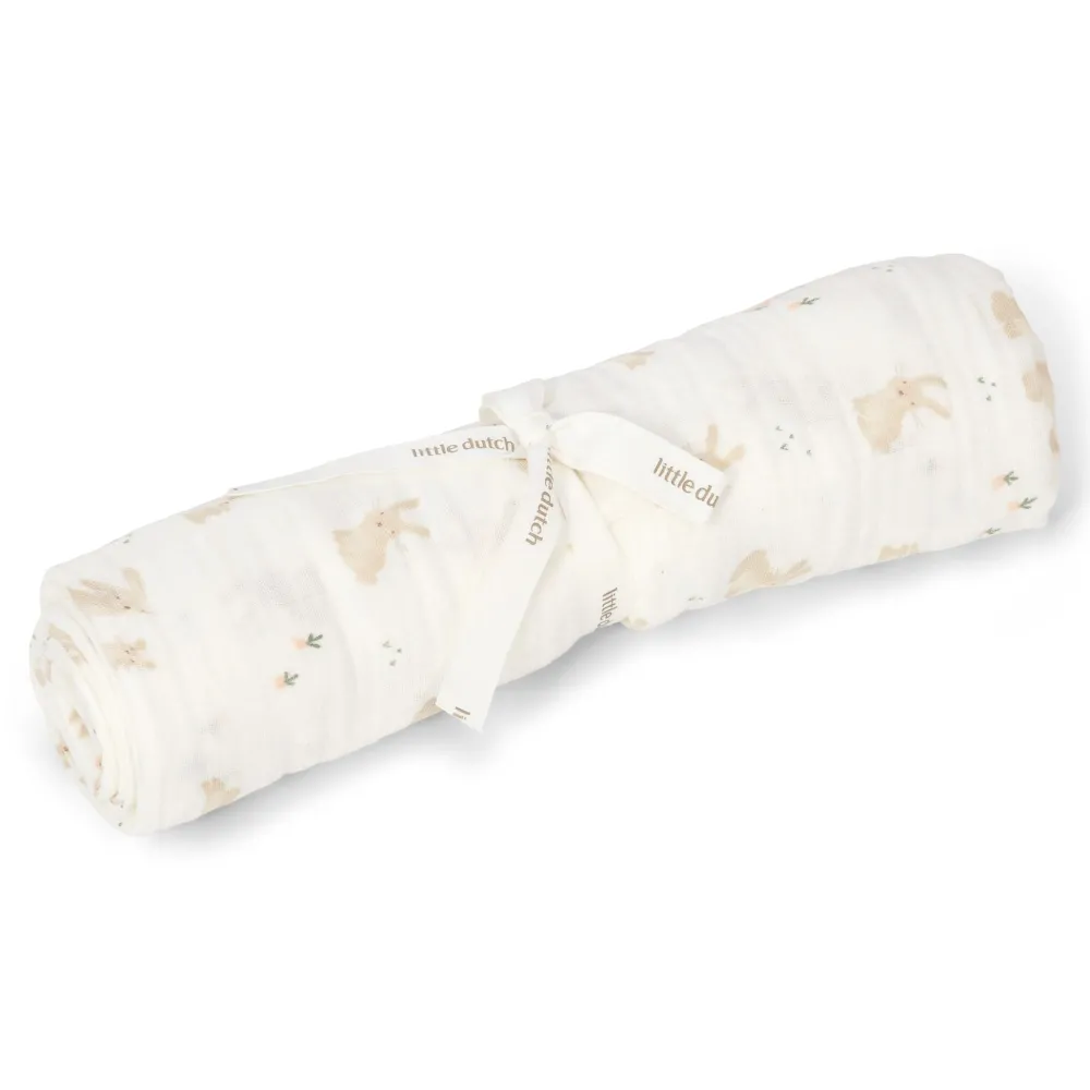 Little Dutch Swaddle - Wit - 120 cm - Newborn Naturals - Baby Bunny