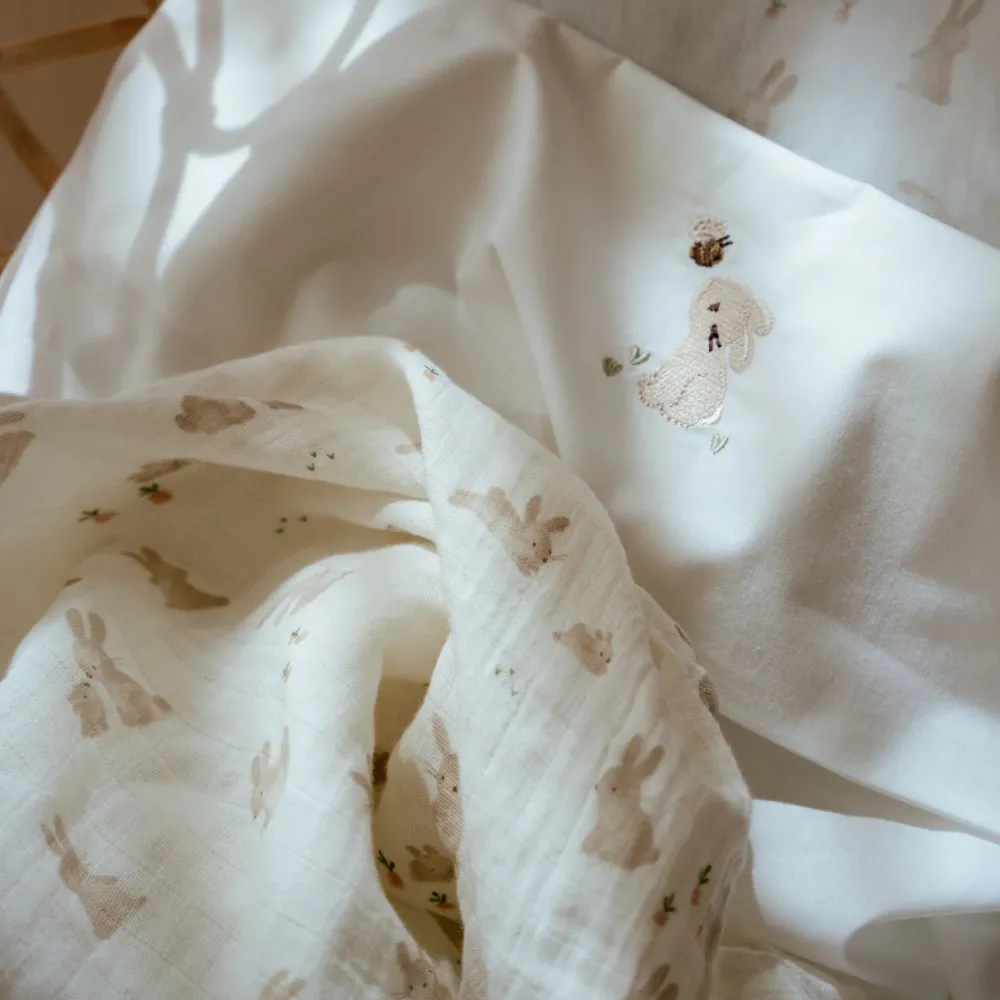 Little Dutch Swaddle - Wit - 120 cm - Newborn Naturals - Baby Bunny