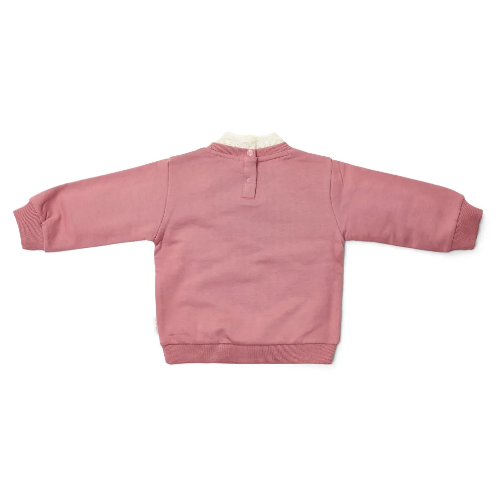 Little Dutch Sweater met kraag - Roze - Fairy Garden