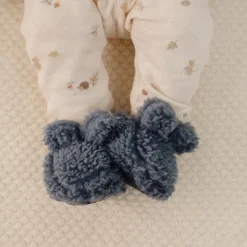 Little Dutch Teddy slofjes - Blauw - Newborn Naturals