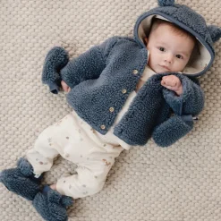 Little Dutch Teddy slofjes - Blauw - Newborn Naturals