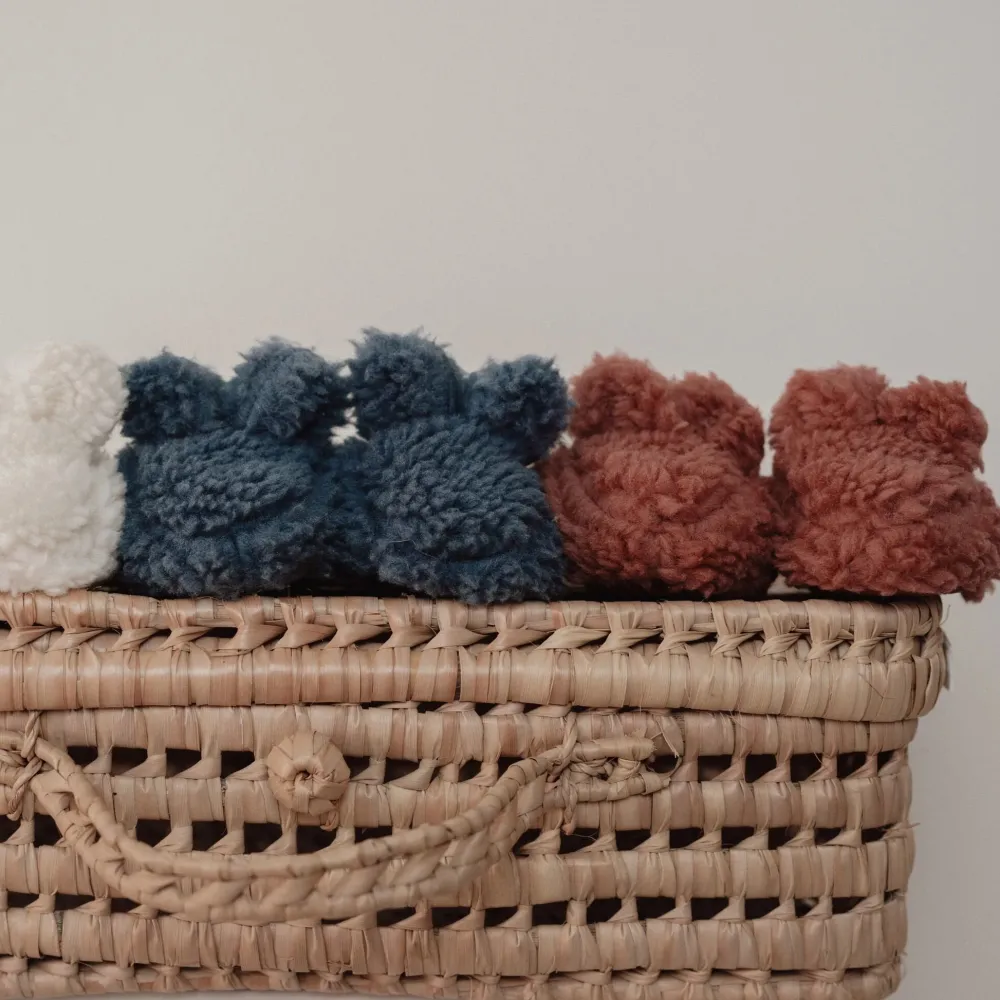 Little Dutch Teddy slofjes - Roze - Newborn Naturals