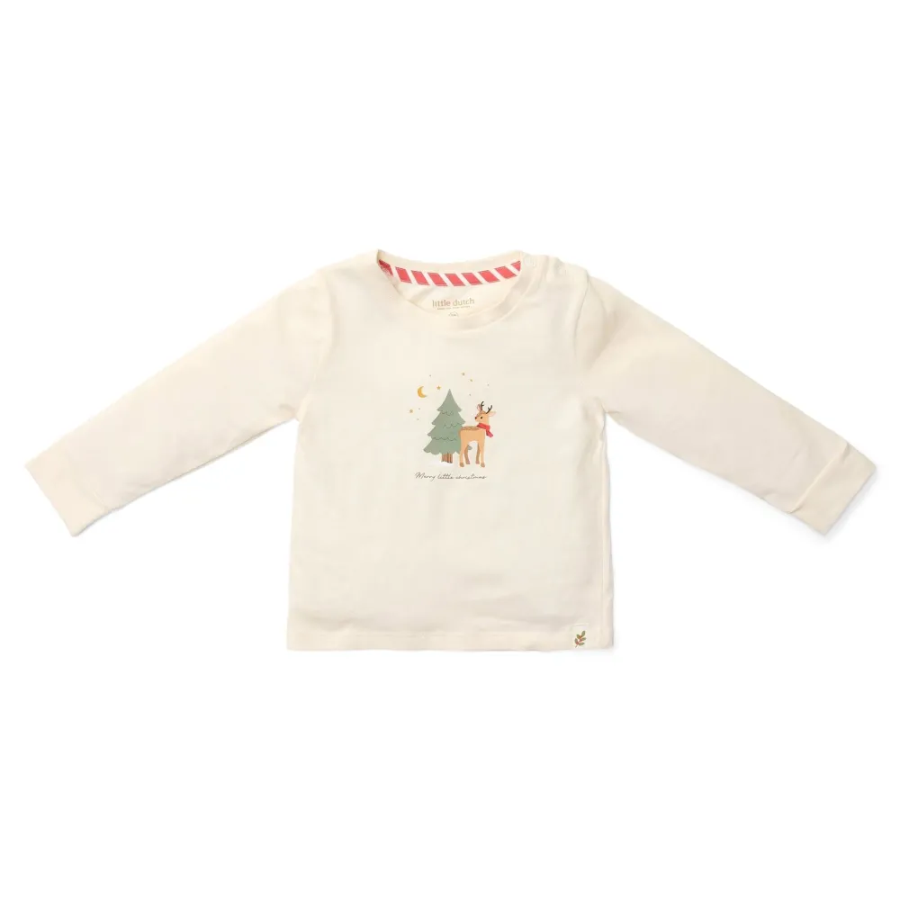 Little Dutch Tweedelige kerst pyjama – Beige