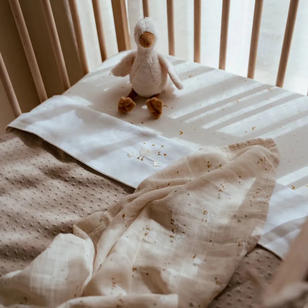 Little Dutch Wieglaken - Wit - Newborn Naturals - Little Goose