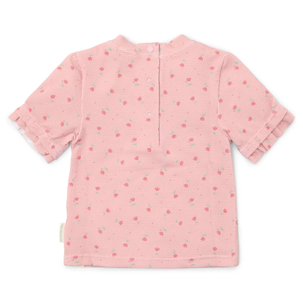 Little Dutch Zwemshirt korte mouw - Lichtroze - Sunny Flowers