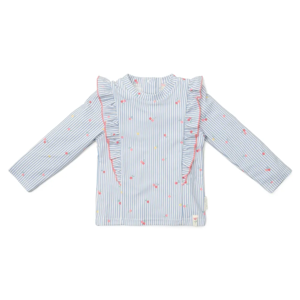 Little Dutch Zwemshirt lange mouw - Blauw - Sunny Flowers