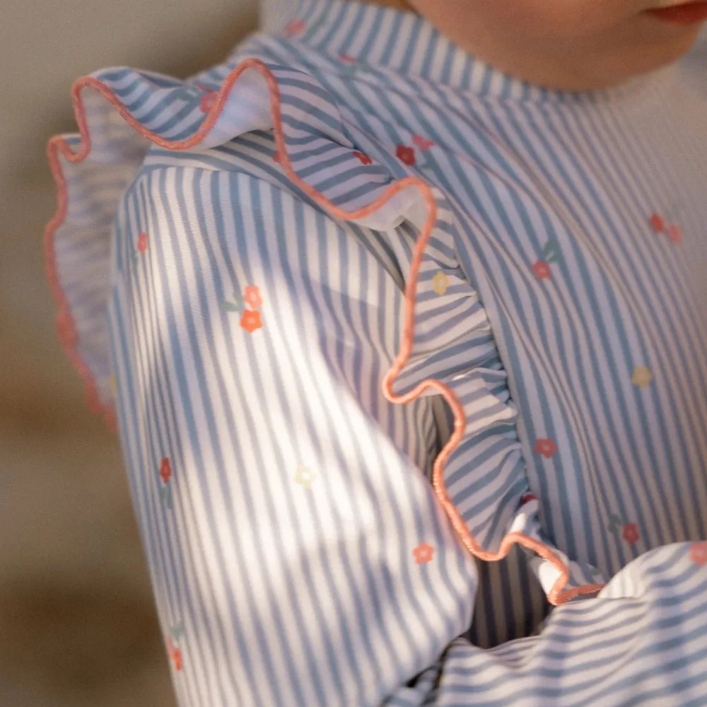 Little Dutch Zwemshirt lange mouw - Blauw - Sunny Flowers