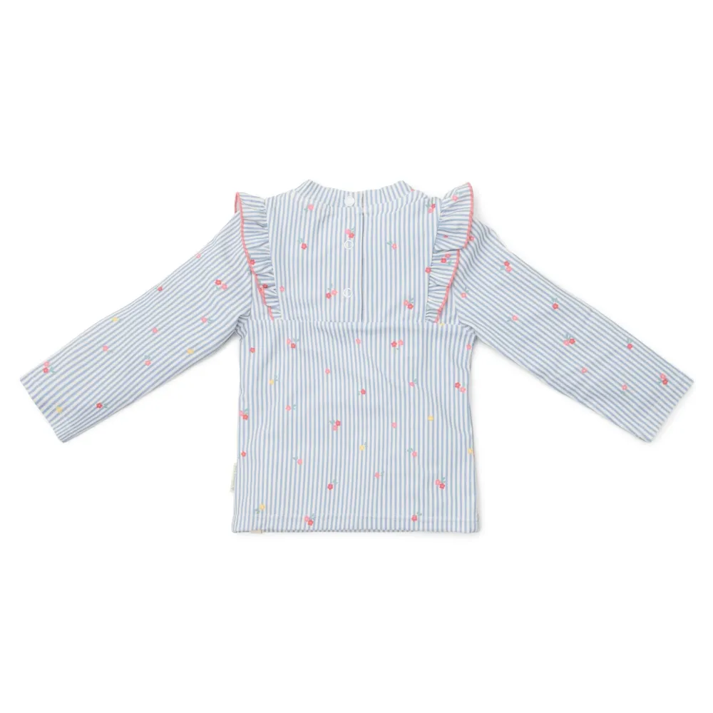 Little Dutch Zwemshirt lange mouw - Blauw - Sunny Flowers