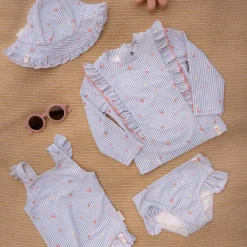 Little Dutch Zwemshirt lange mouw - Blauw - Sunny Flowers