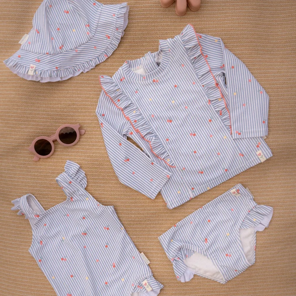 Little Dutch Zwemshirt lange mouw - Blauw - Sunny Flowers