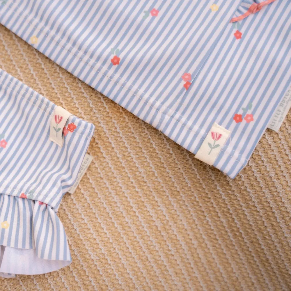 Little Dutch Zwemshirt lange mouw - Blauw - Sunny Flowers